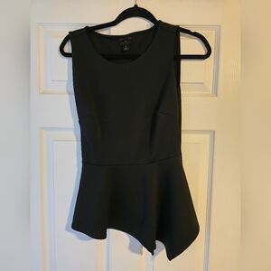 Worthington Black Sleeveless Peplum Top